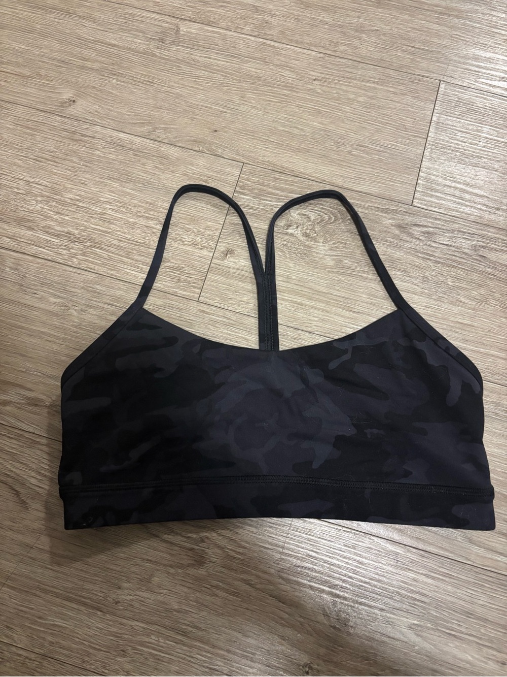lululemon athletica Black Camo Strappy Sports Bralette